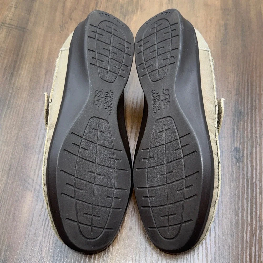 SAS San Antonio Shoes Roamer Leather T-Strap Comfort Mary Jane Loafers Size 4 M